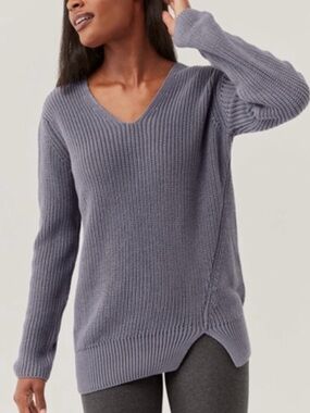 PACT Organic Cotton Purple Chunky Knit Sweater